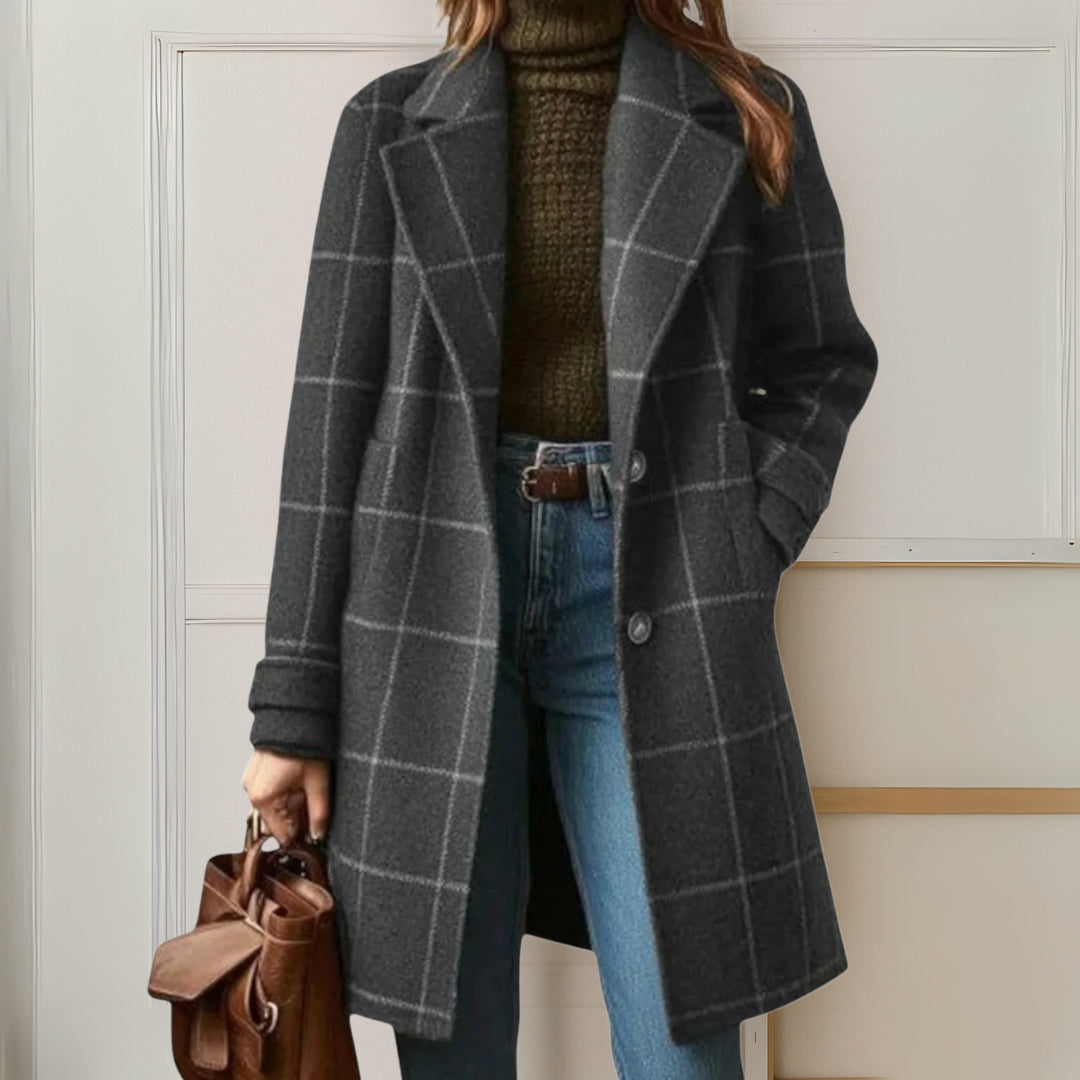 Judith | Abrigo Largo de Tweed a Cuadros