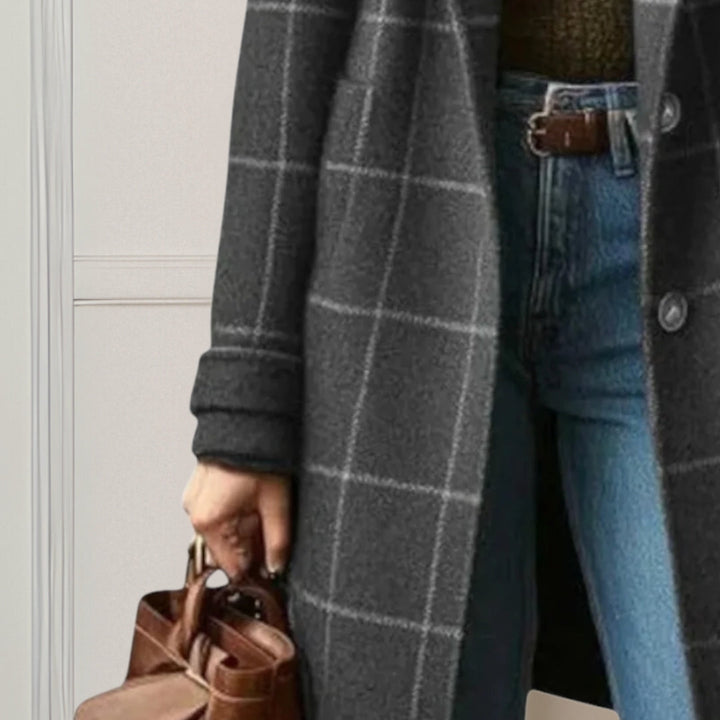 Judith | Abrigo Largo de Tweed a Cuadros