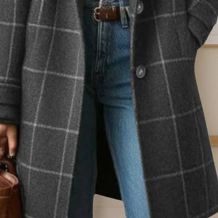 Judith | Abrigo Largo de Tweed a Cuadros