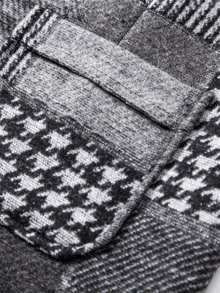 Leo | Chaleco de Tweed Patchwork con Patrón Espiga