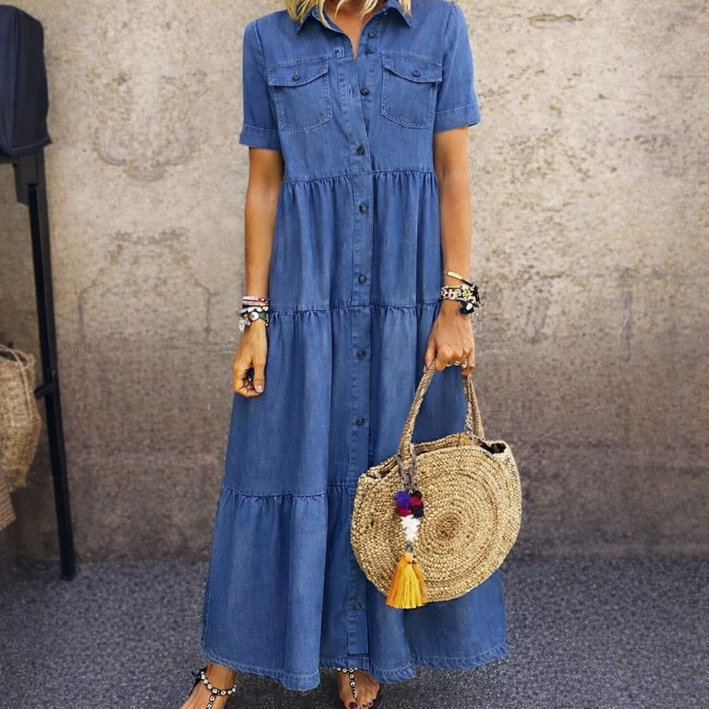 Elizabeth | Vestido Midi con Botones Delanteros