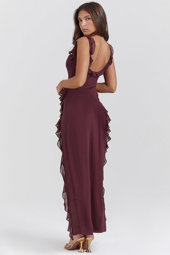 Amira | Vestido largo con volantes