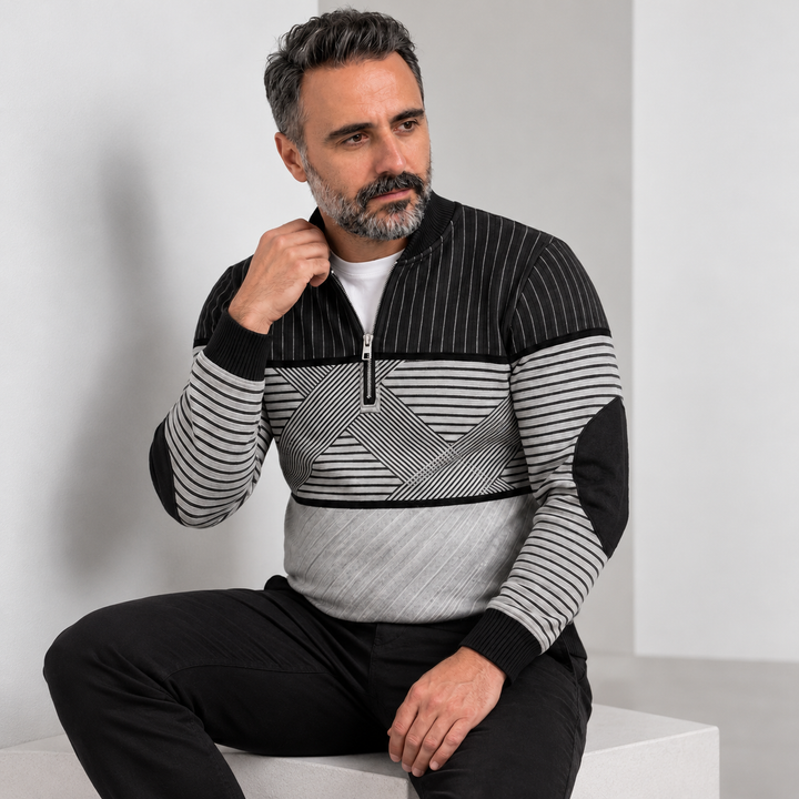 Vanellio | Jersey de hombre refinado con media cremallera.