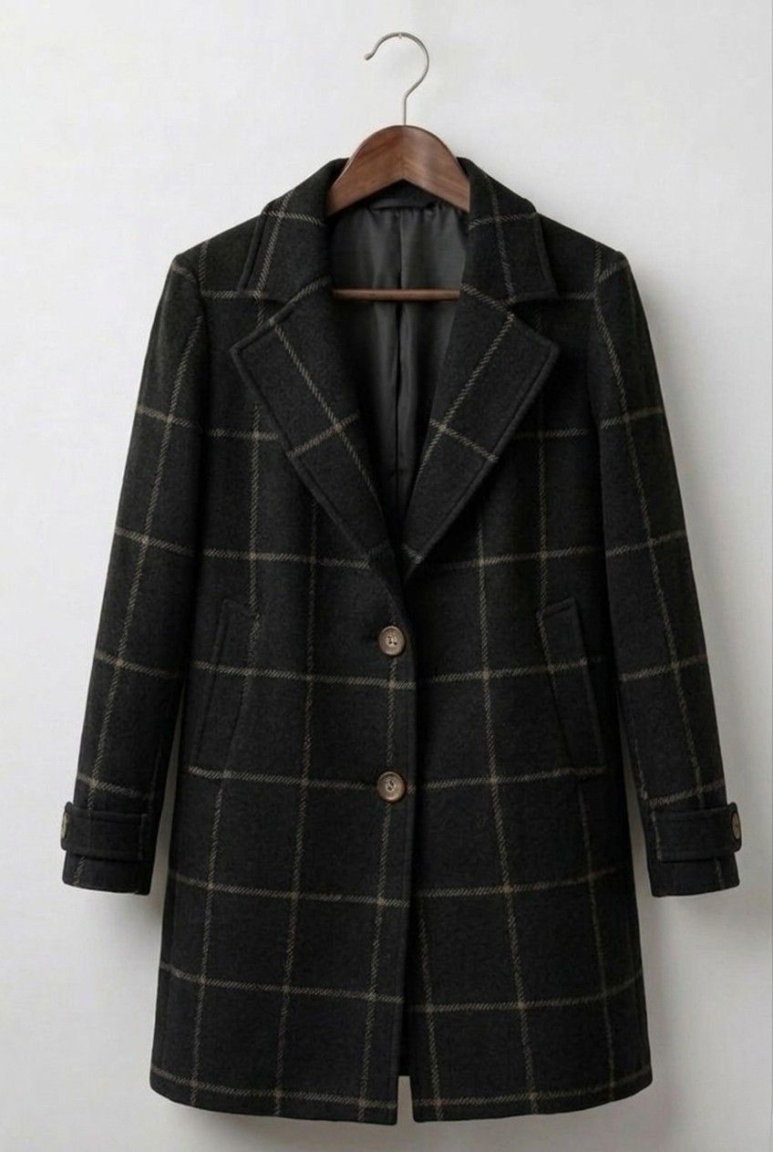 Judith | Abrigo Largo de Tweed a Cuadros