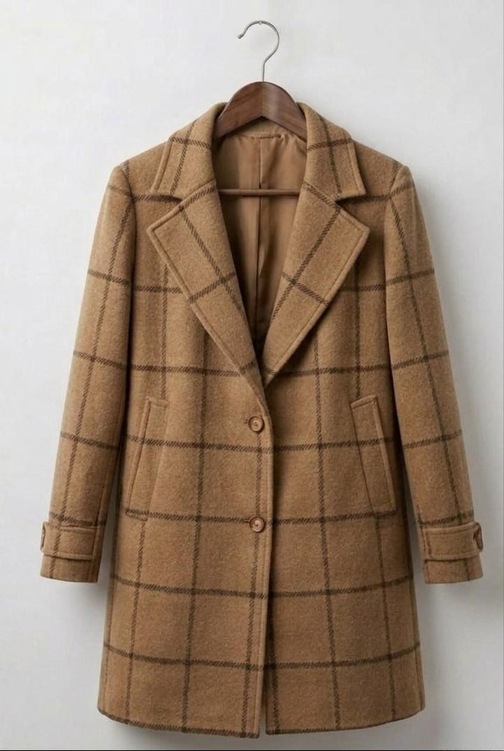 Judith | Abrigo Largo de Tweed a Cuadros