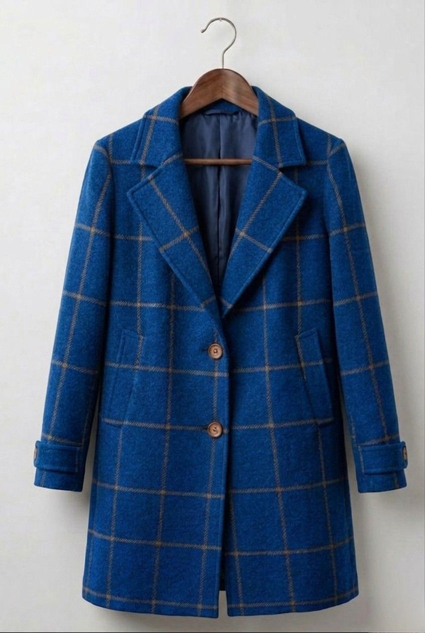 Judith | Abrigo Largo de Tweed a Cuadros
