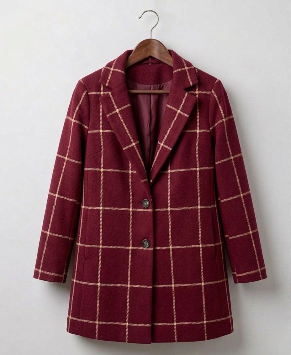 Judith | Abrigo Largo de Tweed a Cuadros