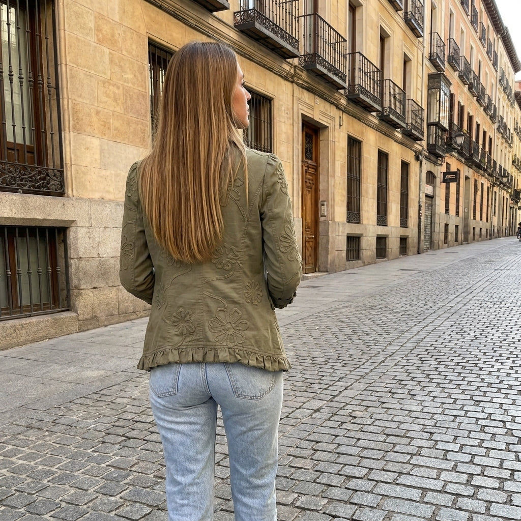 Olivia | Chaqueta con volantes bordados