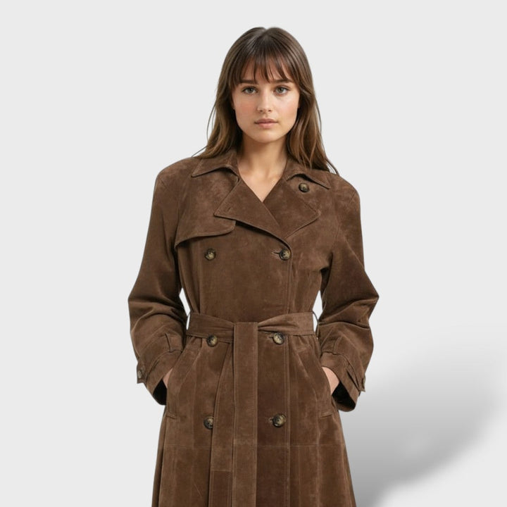 Lety | Gabardina Clásica de Ante para Mujer