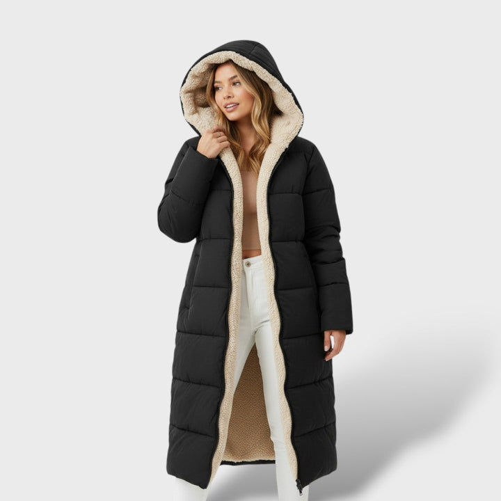 Sofia | Abrigo Reversible Negro de Invierno