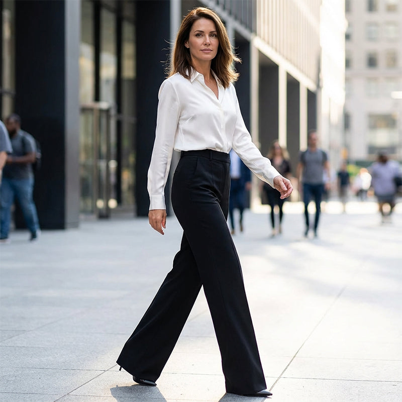 Gaelle | Pantalón recto de cintura alta
